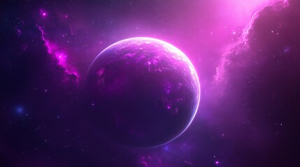 Fototapeta premium Colorful cosmic scene featuring a vibrant planet, swirling nebulae, deep space theme, perfect for sci-fi projects.