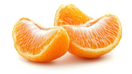 Close-up tangerine segment isolated on white