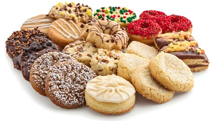 Tasty Christmas cookies on white background