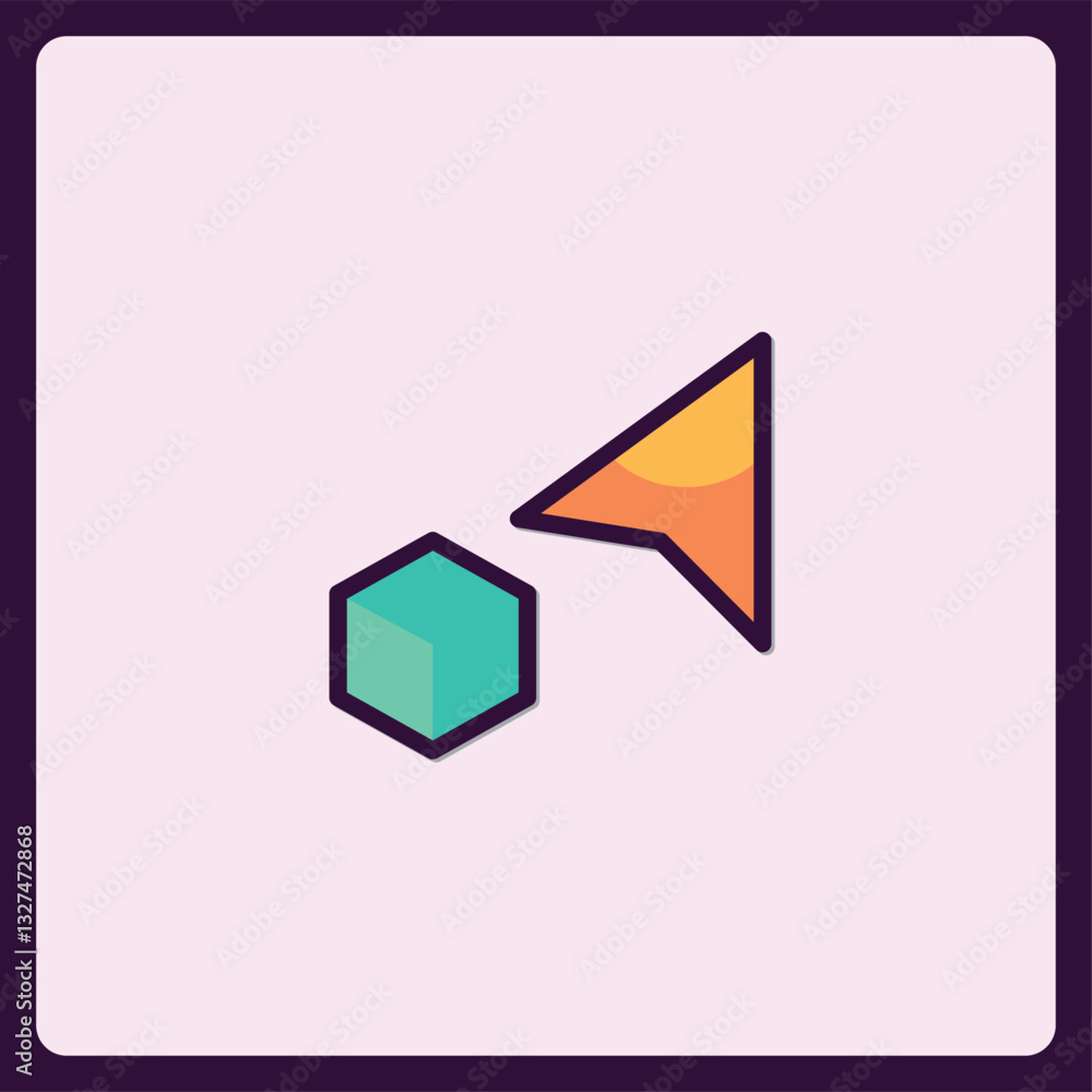 Poster abstract geometric shape icon with triangle and hexagon combination illustration