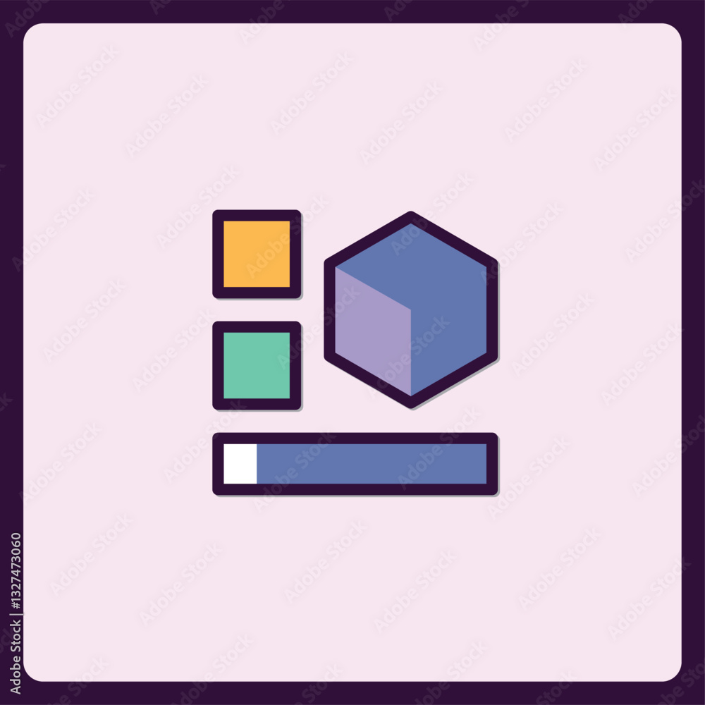 Poster abstract ui design interface representing data structure and elements harmony