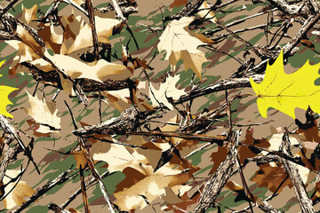 Vector real tree hunting camouflage seamless pattern texture. Camo pattern, hunting seamless pattern. hunting camo. Vector camouflage