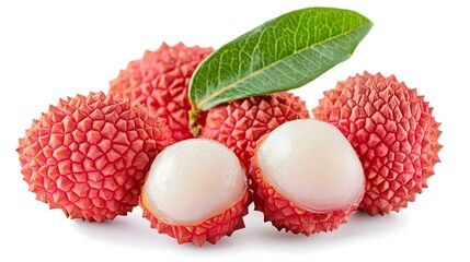 lychee fruit isolated on white background