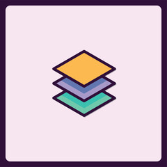 Fototapeta premium Stylized Icon Illustrating Layers and Organization with Subtle Color Palette