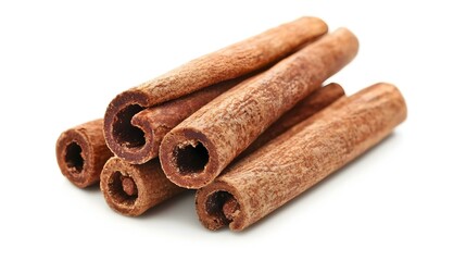Cinnamon sticks isolated on white background