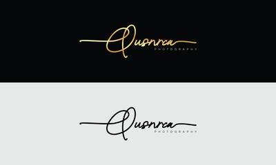 Handwriting logo signature logo Photography logo Design template	
