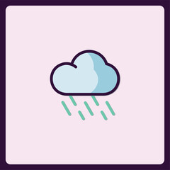 Minimalist rain cloud illustration with soft color palette and simple design