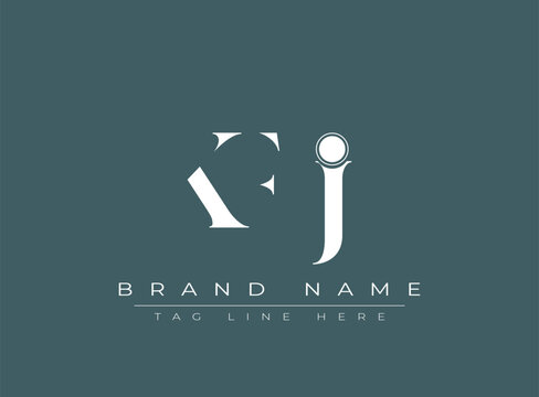 KFJ abstract letter logo design. This logo is designed by three abstract letters.