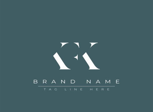 KFK abstract letter logo design. This logo is designed by three abstract letters.