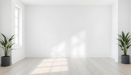 Fototapeta premium White wall in the room as a background, isometry. White tone