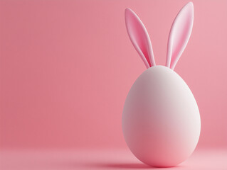 Fototapeta premium Egg with bunny ears for Easter celebration isolated on a solid color background
