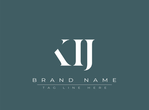 KIJ abstract letter logo design. This logo is designed by three abstract letters.