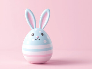 Obraz premium Festive Easter egg designed as a bunny with polka dot pattern