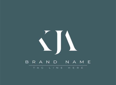 KJA abstract letter logo design. This logo is designed by three abstract letters.