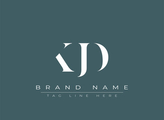 KJD abstract letter logo design. This logo is designed by three abstract letters.