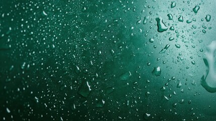 An artistic close-up capturing vibrant green water droplets that create a refreshing and organic feel, emphasizing the relationship between nature and design elements.