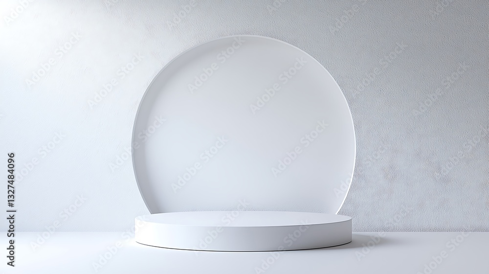 Poster minimalist white product display platform