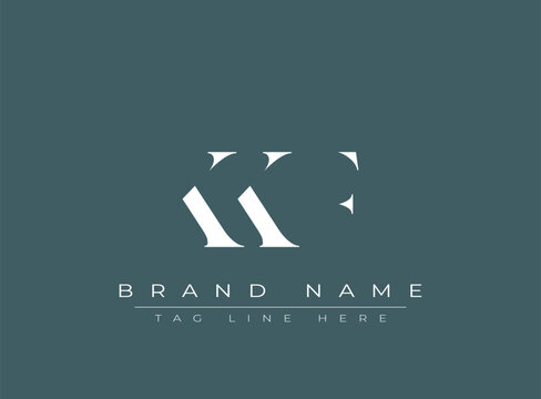 KKF abstract letter logo design. This logo is designed by three abstract letters.