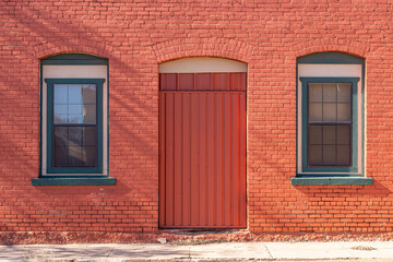 Red brick building in a small Texas town.