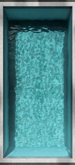 Aerial view of sparkling blue swimming pool with clear water surface