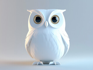 Obraz premium 3D owl isolated on a solid color background