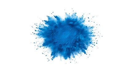 Blue Powder Explosion on a White Background