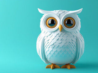 Obraz premium 3D owl isolated on a solid color background