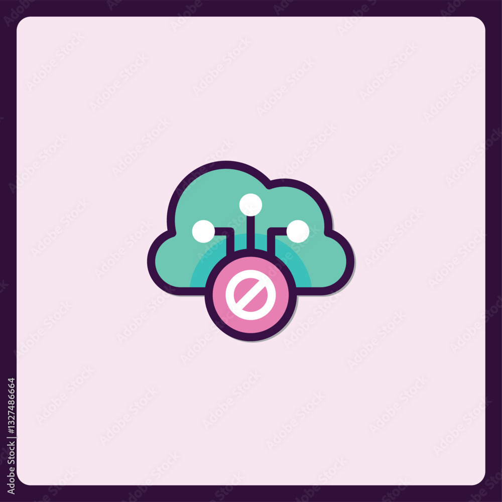Poster cloud restriction digital connection illustration representing data privacy
