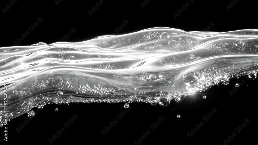 Poster abstract liquid glue texture with bubbles and waves in close-up