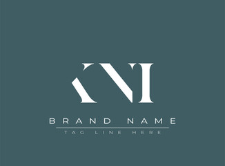 KNI abstract letter logo design. This logo is designed by three abstract letters.