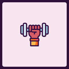 Vigorous workout icon illustrating strength training and physical exercise