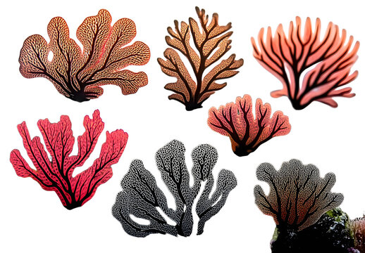 Plante sous marines, corail et algues a ajuster