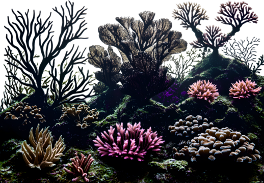 Plante sous marines, corail et algues a ajuster