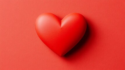 Fototapeta premium Red heart on a red background for love, care, emotion