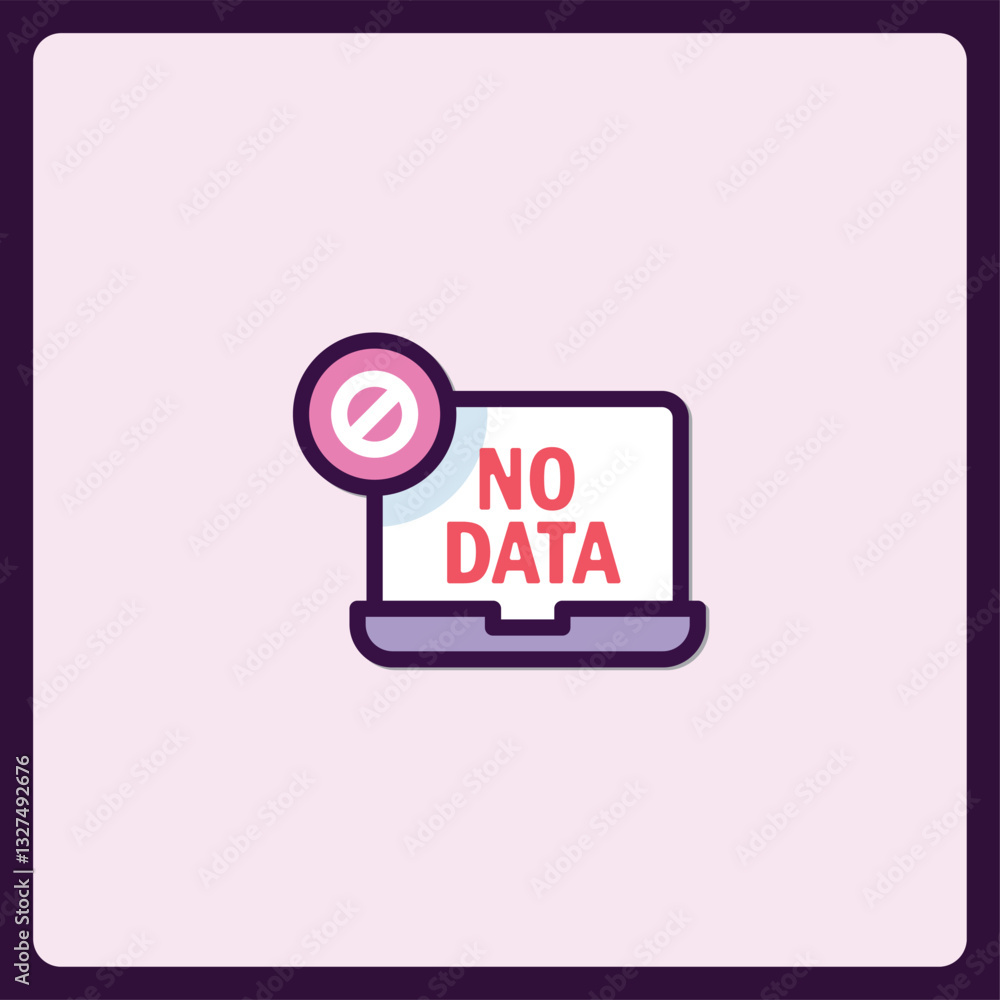 Poster error icon representing data loss on a portable computer device
