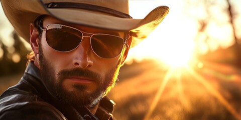 Modern Rancher on the outdoor ranch landscape