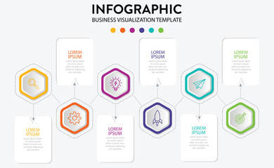 Business Infographic Visualization Template Vector Illustration Design