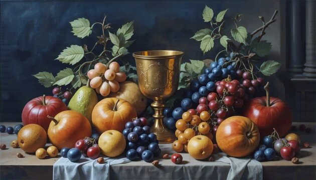 Naklejki Renaissance Fruit Still Life 580