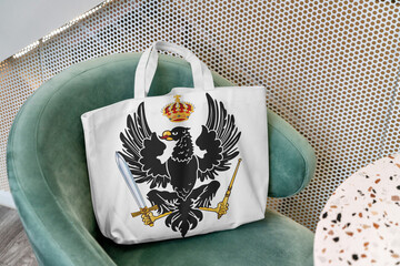hopping bag with the State flag of Kingdom of Prussia 3D Rendering