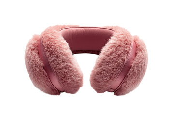 Cozy Blush Pink Earmuffs Offering Ultimate Winter Warmth And Softness, Perfect For A Stylish And Comfortable Cold Weather Escape Isolated on Transparent Background
