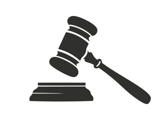 Judge gavel silhouette icon vector on white background. Judge Gavel Silhouette Icon Vector Legal Justice Symbol, Courtroom Illustration, law icon vector. auction hammer.