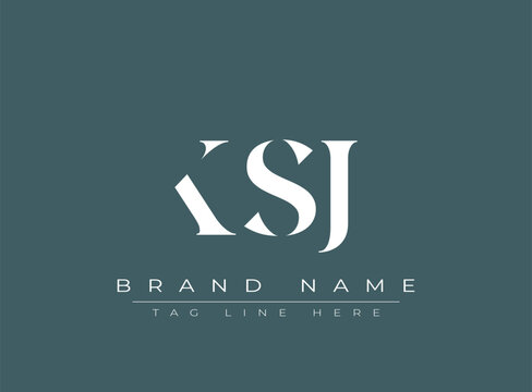 KSJ abstract letter logo design. This logo is designed by three abstract letters.