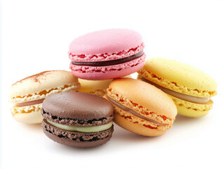 Macarons isolated white background