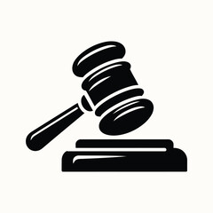 Judge gavel silhouette icon vector on white background. Judge Gavel Silhouette Icon Vector Legal Justice Symbol, Courtroom Illustration, law icon vector. auction hammer.