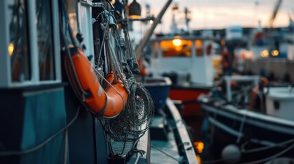 Busy Harbor Preparing for an Exciting Fishing Day