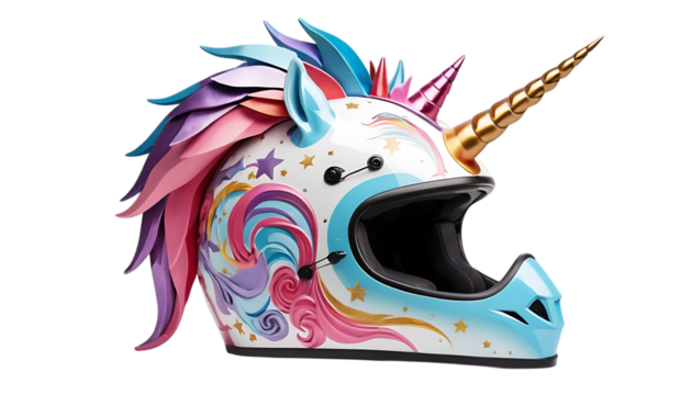 Colorful unicorn helmet png - Powered by Adobe