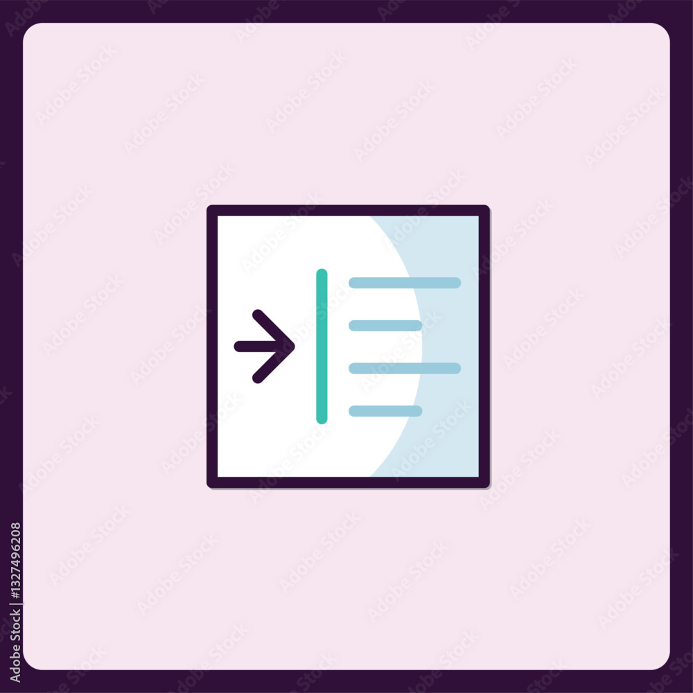 Poster stylish log in icon symbolizing access, entry, or data migration process