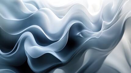 Obraz premium Flowing waves of translucent fabric create a mesmerizing dance of light and shadow in soft hues
