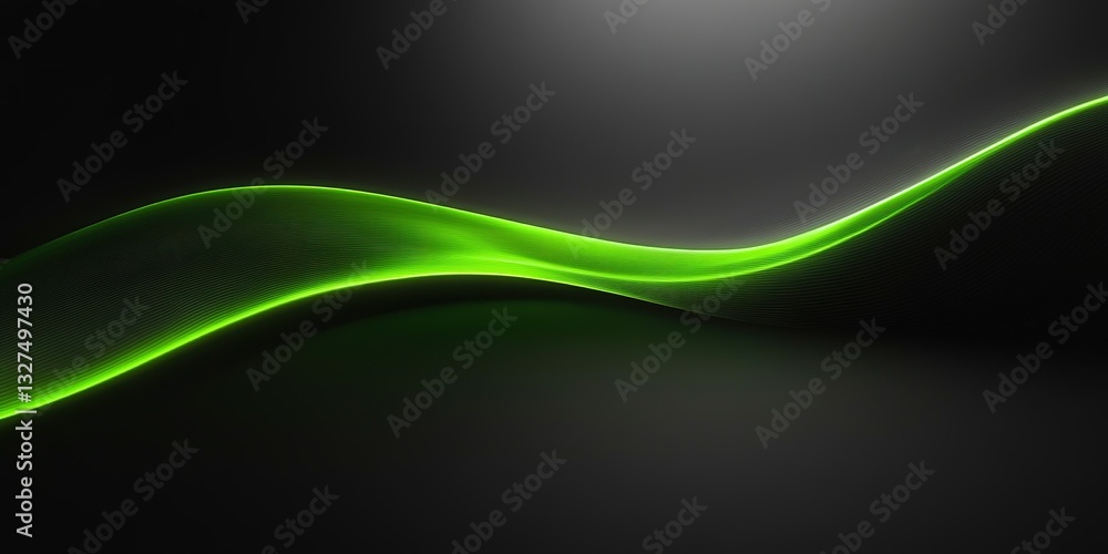 Poster captivating green light wave on a dark background creates a mesmerizing visual effect in abstract ar
