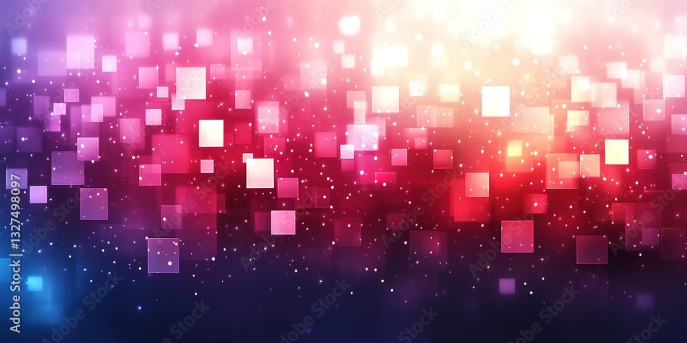 Poster colorful abstract background with vibrant squares and sparkling lights creating a festive atmosphere